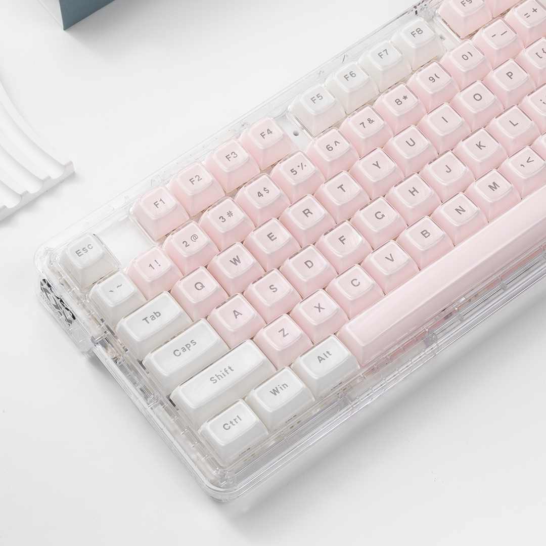 Pc Gaming Pink - 크리스탈 투명 키캡 핑크 화이트 MDA