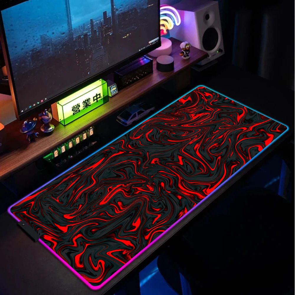 마우스패드 RGB 마우스 패드 레드 및 블랙 리퀴드 마 - Pc Gaming Liquid 리뷰 및 가격