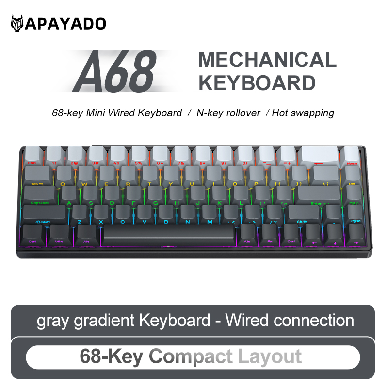 APAYADO A68 유선 기계식 키보드 핫 스왑 가능 - Pc Gaming Pink 리뷰 및 가격
